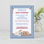 BABY ALL STARS Sports BIRTHDAY Invitation (Standing Front)