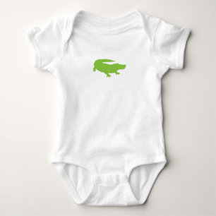 Baby Alligator Crocodile Green Preppy Fun Bodysuit