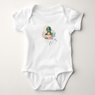 Baby Alligator Hatching Floral Baby Shower Bodysuit