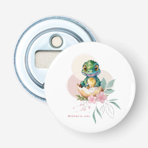 Baby Alligator Hatching Floral Baby Shower Bottle Opener