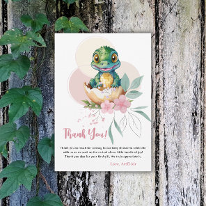 Baby Alligator Hatching Floral Baby Shower Thank You Card