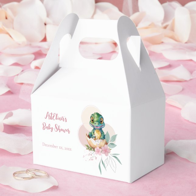 Baby Alligator Hatching Floral Favor Boxes (Wedding)