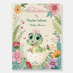 Baby Alligator Hatching Floral Girl Baby Shower Foam Board