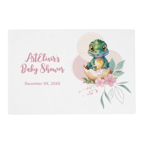 Baby Alligator Hatching Floral Placemat