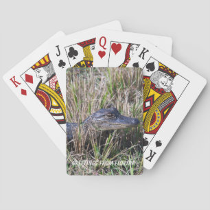 Baby Alligator in Marsh Photography Personalize Poker Cards