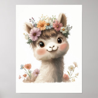 Baby Alpaca girl art print