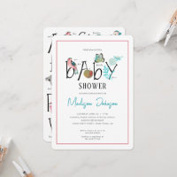 Baby Alphabet ABC Baby Shower Invitation