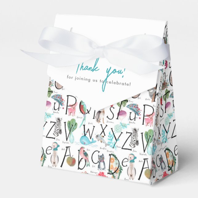 Baby Alphabet ABC Baby Shower Invitation Favor Boxes (Front Side)