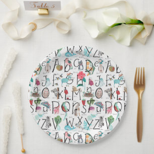 Baby Alphabet ABC Baby Shower Invitation Paper Plates