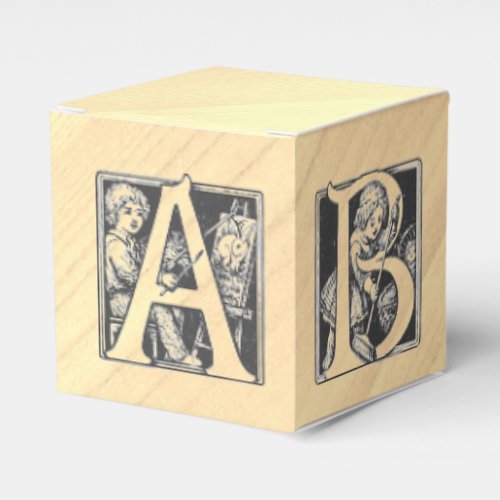 BABY Alphabet Block Wooden Vintage Favor Box