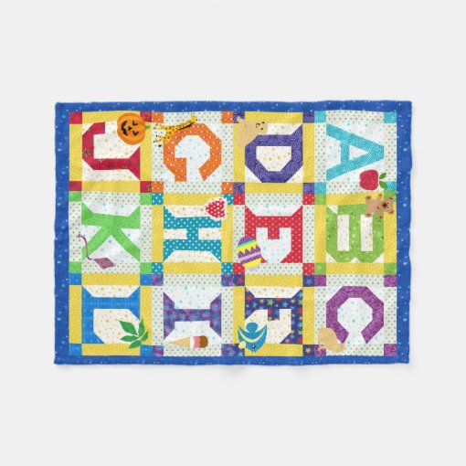 Baby Alphabet Quilt Design Fleece Blanket Zazzle