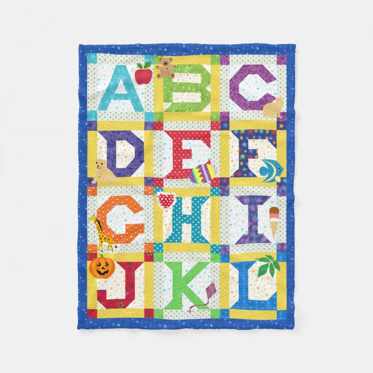 Baby Alphabet Quilt Design Fleece Blanket Zazzle