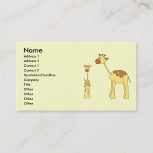 Baby and Adult Giraffe. Business Card