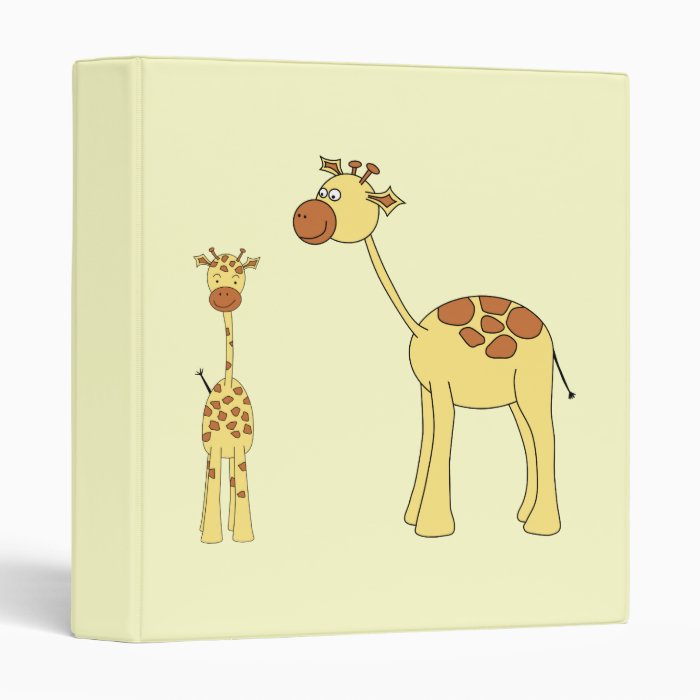 Baby and Adult Giraffe. Vinyl Binders