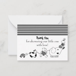 Baby And Animal Safari Thank You Card