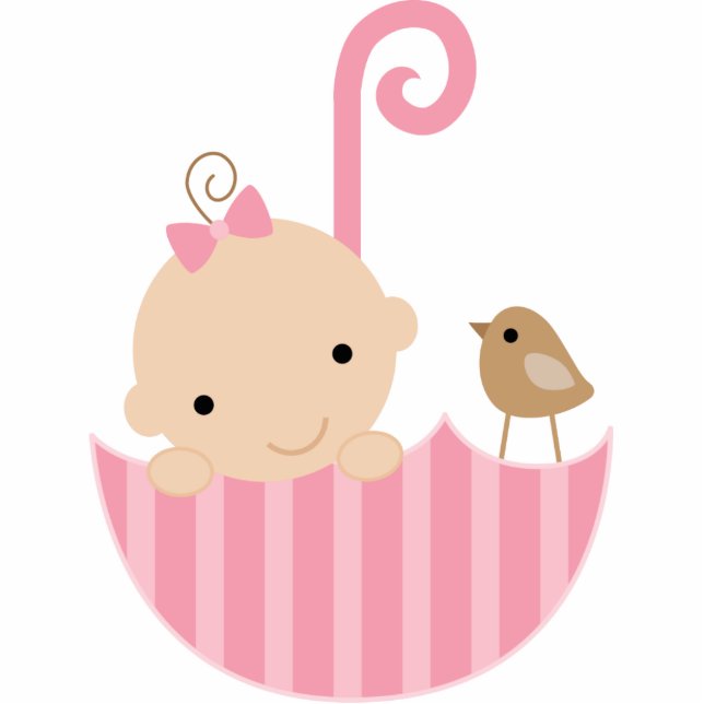 Baby and Bird in Umbrella Cake Topper Statuette (Front)