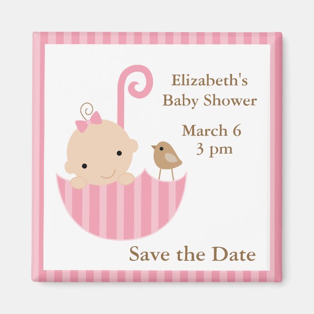 Baby and Bird in Umbrella Magnet (Front)