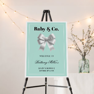 Baby and Co. Teal Blue Luxury Baby Shower Welcome Foam Board