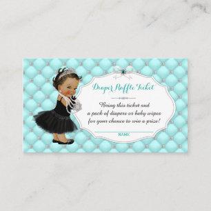 Baby and Company Teal Blue Diaper Raffle Tickets Enclosure Card