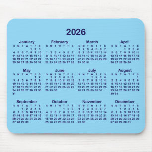 Baby and Dark Blue 2026 Calendar Mouse Pad