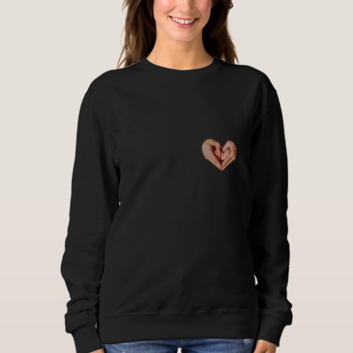 Baby and Father forming a heart shape Small Sweatshirt
