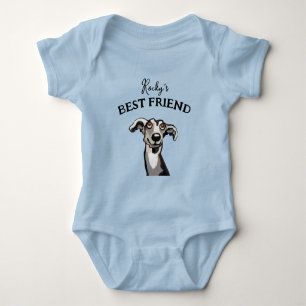 Baby and furry buddy, best friends bodysuit