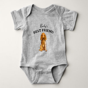 Baby and furry buddy, best friends bodysuit