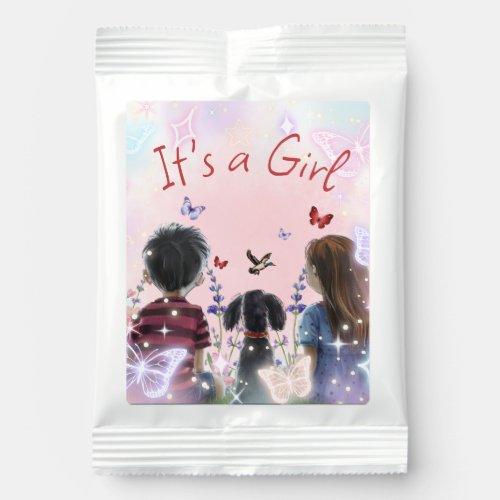 Baby and her Puppy  Its a Girl Watercolor  Lemonade Drink Mix