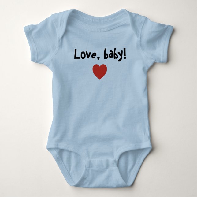 Baby and Kids: Love, baby! Creeper- boys Baby Bodysuit (Front)