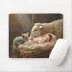 Baby and Kitten In a Barn Manger Mouse Pad | Zazzle