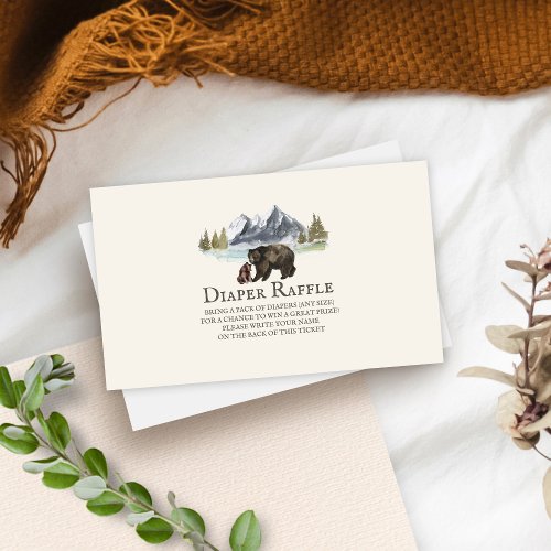 Baby And Mama Bear Mountains Diaper Raffle Enclosu Enclosure Card