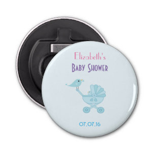 Baby and Mommy Bluebirds baby Shower Favor Bottle Opener