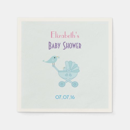 Baby and Mommy Bluebirds Baby Shower Paper Napkins