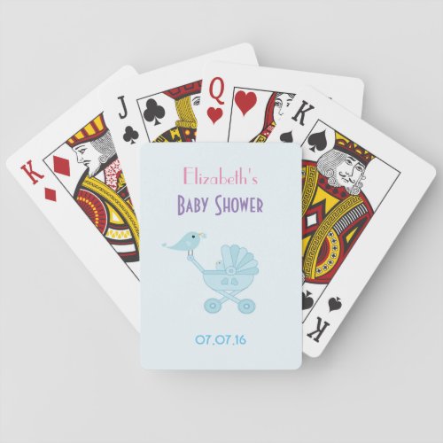 Baby and Mommy Bluebirds Shower Favor Poker Cards