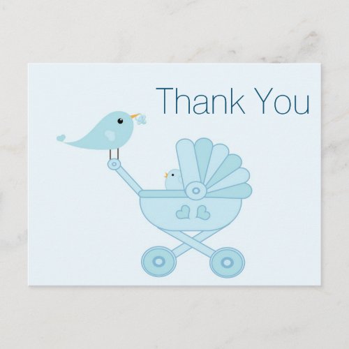 Baby and Mommy Bluebirds Thank You Postcard