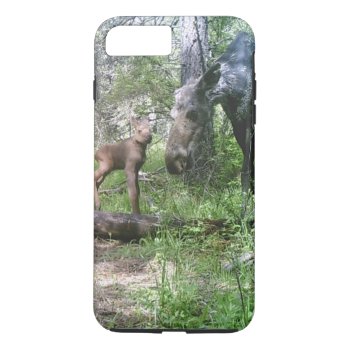 Baby And Mother Moose Iphone 8 Plus/7 Plus Case by Artnmore at Zazzle