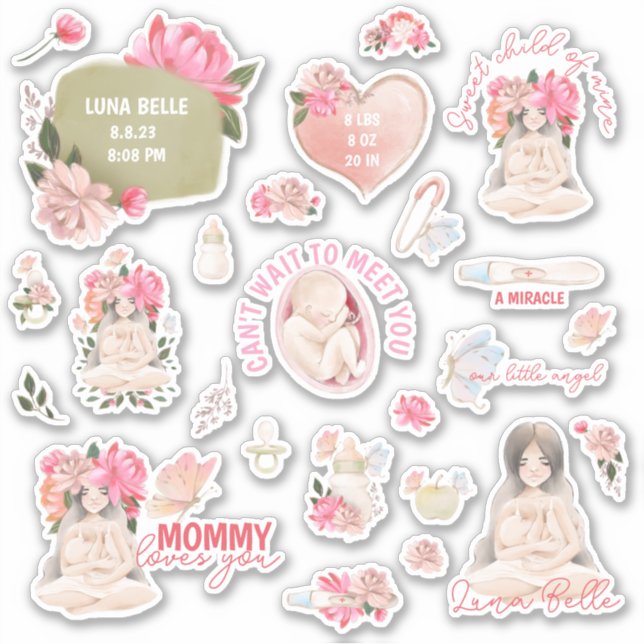 Baby and Pregnancy Vinyl Stickers (Front)