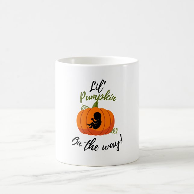 Baby and pumpkin, Autumn newborn, pregnancy news Coffee Mug (Center)