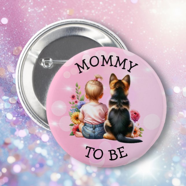 Baby and Puppy Mommy to be Baby Shower   Button (Creator Uploaded)