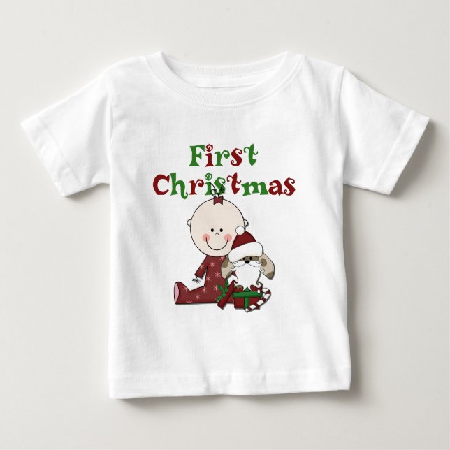 Baby and Santa Dog T-shirts (Front)