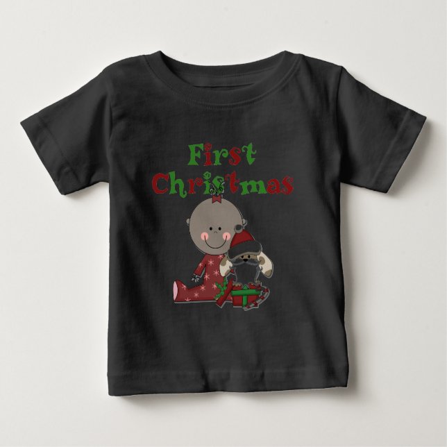 Baby and Santa Dog T-shirts (Front)