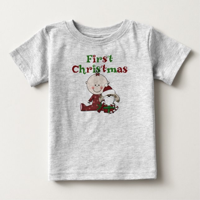Baby and Santa Dog T-shirts (Front)