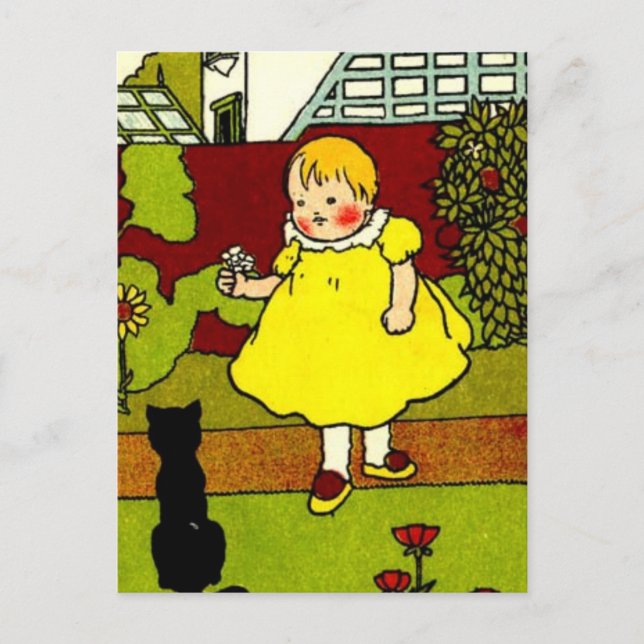 Baby and the Black Cat Postcard (Front)