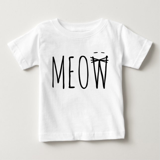 Baby and Toddler Clothes - Siamese Cat Meow T-Shirt (Front)
