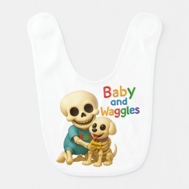 Baby and Waggles™ from The Boneheads™ Cartoon Bib (Front)