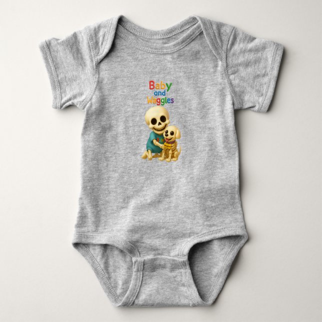Baby and Waggles — The Boneheads  Baby Bodysuit (Front)