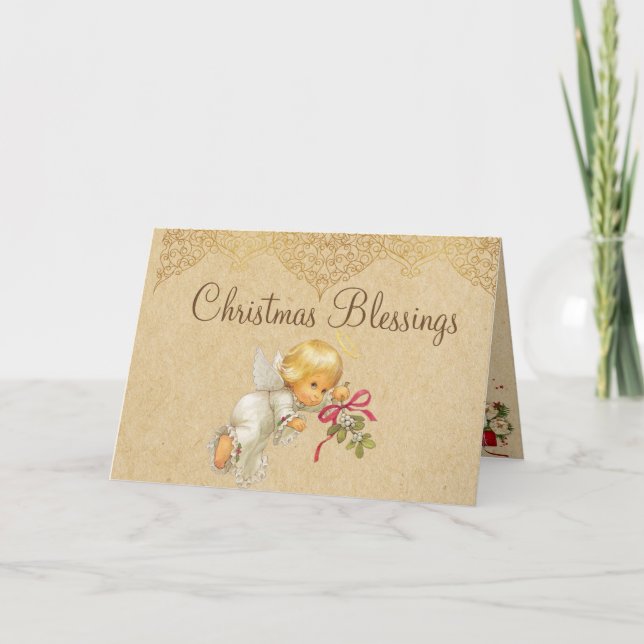 Baby Angel Christmas Greeting Card (Front)