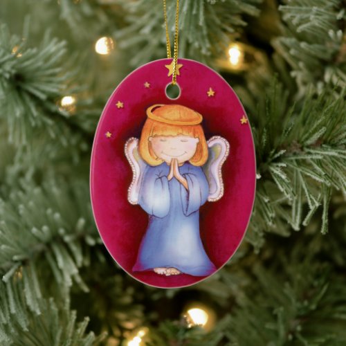 Baby angel Christmas red ornament own photo