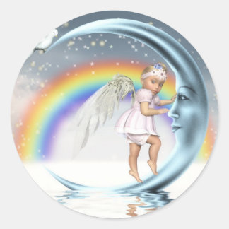 baby angel classic round sticker