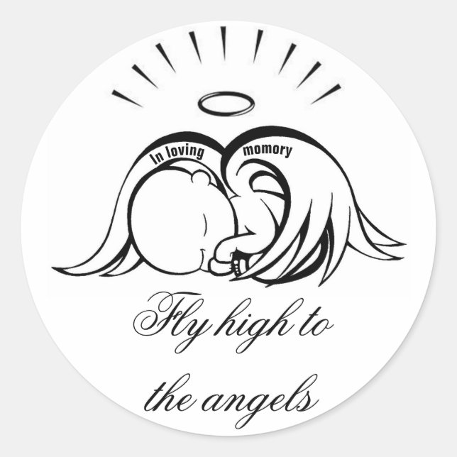 Baby Angel Classic Round Sticker (Front)